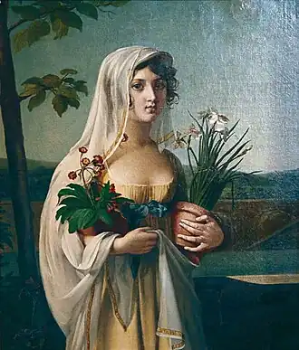 Une jeune fille portant deux pots de fleurs, Salon de 1802, collection privée.