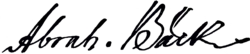 signature d'Abraham Bäck
