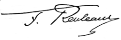 signature de Franz Reuleaux
