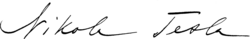 signature de Nikola Tesla