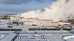 Façade de l'usine F.F. Soucy en 2025