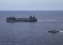 Au large de Dakar, Lors d'un exercice avec l'USS Hershel Woody Williams en septembre 2020.