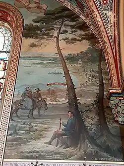 Fresque de la chapelle sud : scène du XIXe&nbsp;siècle
