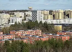 Vue sur Vårberg depuis Vårbergtoppen en février 2020.