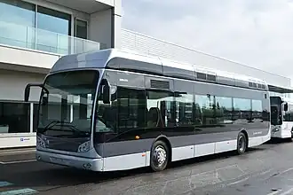 Un autobus à hydrogène Van Hool New A 330 en démonstration sur le réseau Le Met' en 2021.
