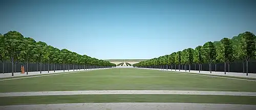 Vue depuis le tapis vert sur la perspective de Villeneuve-le-Roi, vers 1710