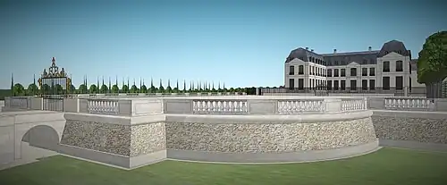 Le château de Villeneuve-le-Roi depuis l'entrée, vers 1710