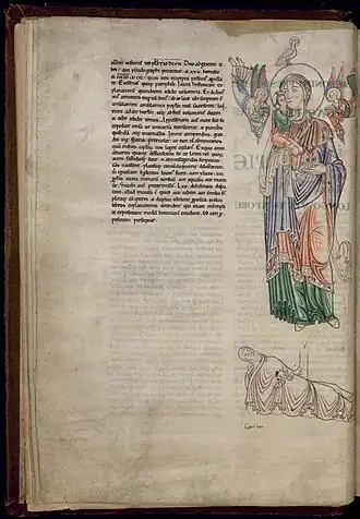 La Vierge et l'arbre de Jessé, enluminure ms. 129, f. 4 verso
