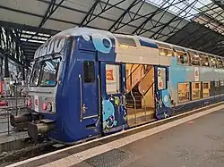 Rame VO 2N Haute-Normandie, en gare de Paris-Saint-Lazare (2024).