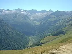En bas la vallée du Lys vue depuis Superbagnères.