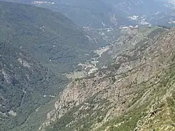 La basse vallée d'Orlu depuis la Dent d'Orlu