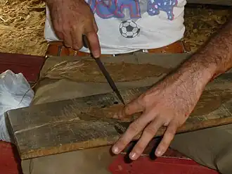 Préparation de feuilles de tabac