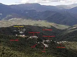 Valle d'Orezza (cun Rapaghju) visti da u Monte Zuccarellu. Valle d'Orezza (et Rapaggio) depuis le Monte Zuccarello.