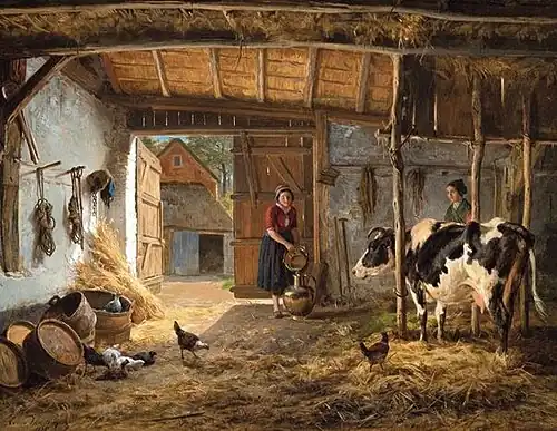 Intérieur d'étable (1858) .