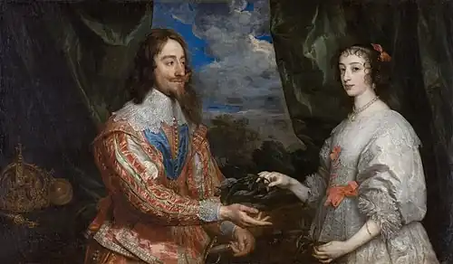 Portrait de Charles&nbsp;Ier d'Angleterre et de sa femme Henriette-Marie, 1634.Musée de l'archidiocèse de Kroměříž,République tchèque.