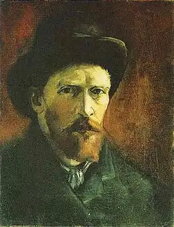 Autoportrait au chapeau de feutre noir, 1886 musée Van Gogh Museum, Amsterdam.