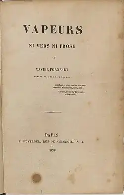 Image illustrative de l’article Vapeurs, ni vers ni prose