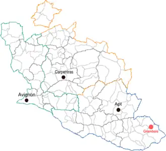 Grambois sur la carte du Vaucluse