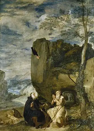 Saint Antoine Abbé et saint Paul, premier ermite par Diego Velasquez.
