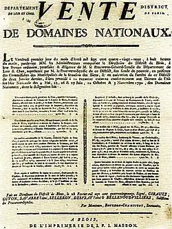 Article de vente de domaines nationaux de la paroisse et de l'église Saint-Martin datant du vendredi 1 avril 1791
