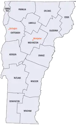 Comtés de l'État du Vermont