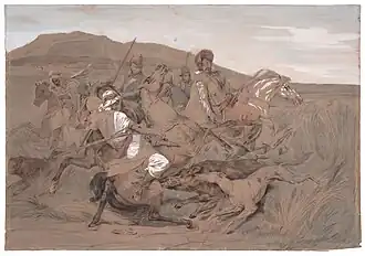 Chasse au sanglier (vers 1835), cabinet des estampes et des dessins de Strasbourg.