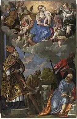 Paul Véronèse, La Vierge apparaissant à saint Antoine, saint Paul ermite, saint Paul et saint Pierre, v. 1580/90.