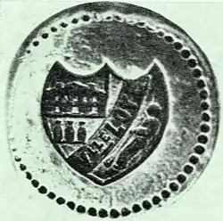 Cachet représentant un souffleur et un four à recuite, fin XIXe&nbsp;siècle