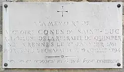 Plaque commémorative de Victoire de Saint-Luc, cimetière de Picpus.