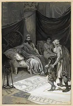 « Le voilà, maître, prends-le. » Dessin de Victor-Armand Poirson, 1885.