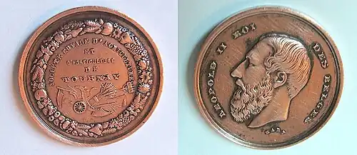 Médaille société royale d'horticulture et d'horticulture de Tournay