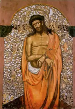 L'Homme de douleurs, icône de Victor le Crétois, XVIIe siècle.