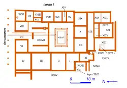 Plan de la maison au petit péristyle