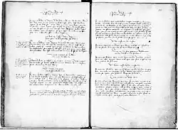 Copie en noir et blanc d'un livre ancien.