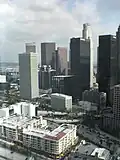 Vue sur le centre-ville de Los Angeles, depuis l'angle Nord-Ouest du 32 étage du 1100 Wilshire.