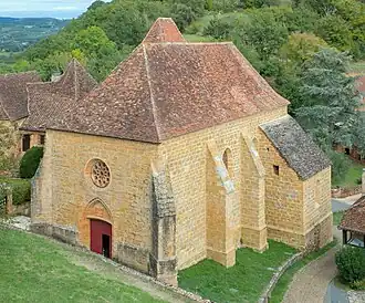 Collégiale vue du château de Castelnau-Bretenoux