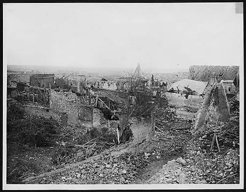 Une vue de Boiry-Becquerelle, en 1917, complètement détruit.