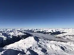 Vue de la Tarentaise depuis l'aiguille Rouge.