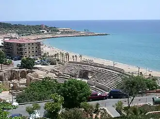 Vue de Tarragone et son amphithéâtre romain.
