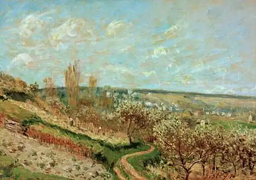 Printemps à Saint-Germain-en-Laye (1876, D. 214 , collection particulière)  par Alfred Sisley.