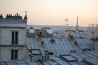 Tour Eiffel depuis la basilique du Sacré-Cœur de Montmartre.