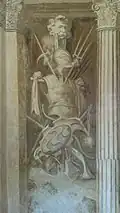 Paolo Farinati, Panoplie, environ 1590, fresque restaurée en 2016.