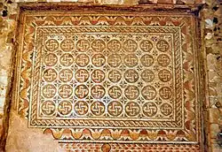 Tapis mosaïque de la villa romaine de La Olmeda (Pedrosa de la Vega, Espagne).