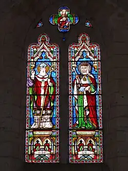 Vitrail représentant saint Martial et sainte Radegonde.