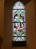 Vitrail à droite du retable - la Sainte Familleau quotidien