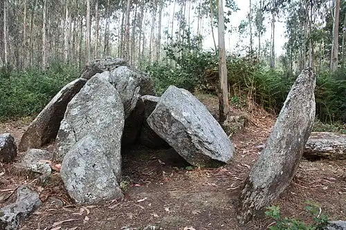 Vue du dolmen face à l'entrée