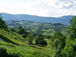 Vue de Vimines depuis Saint-Cassin, dans l'ouest.
