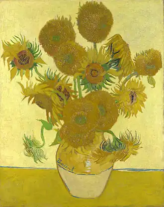 Les Tournesols, 1888, huile sur toile (93 × 73 cm), Londres, National Gallery (F454/JH1562).