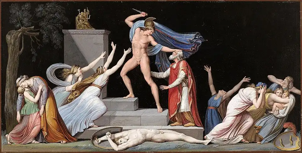 Tommaso Piroli et Vincenzo Camuccini, La Mort de Priam, 1794-1795.