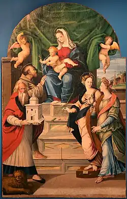 Madone à l’Enfant avec saints, Vincenzo Pagani, 1550.